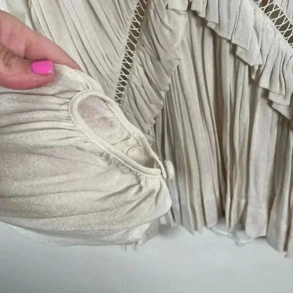 Magali Pascal The Drew Balloon Sleeve Blouse In Dusty White - Picture 5 of 12